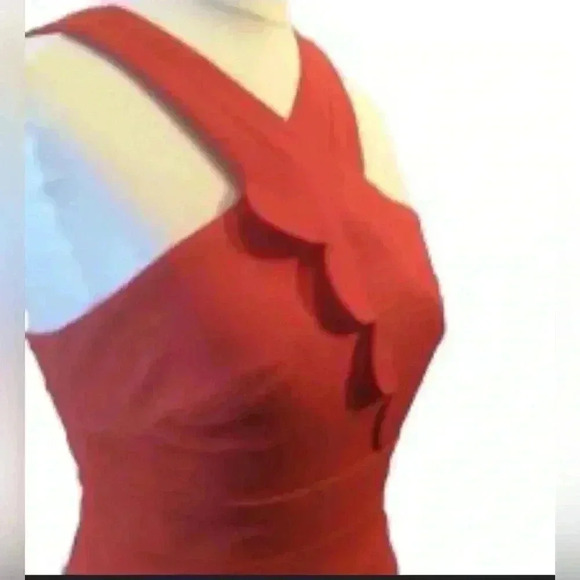 Armani exchange Chris cross front scalloped mini dress orange NWT size 4 - Picture 3 of 5